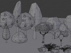 &aacute;rvores lowpoly Modelo 3D