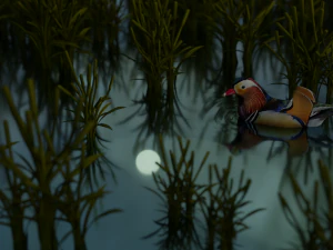 floating mandarin duck 3D Model