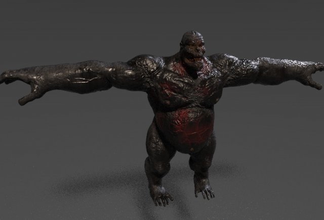 gorilla monster stronger rigged 3D Model .c4d .max .obj .3ds .fbx .stl .blend