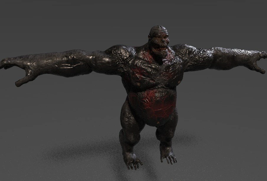 gorilla monster stronger rigged 3D Model .c4d .max .obj .3ds .fbx .stl .blend 