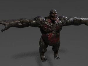 monstruo gorila m&aacute;s fuerte ama&ntilde;ado Modelo 3D