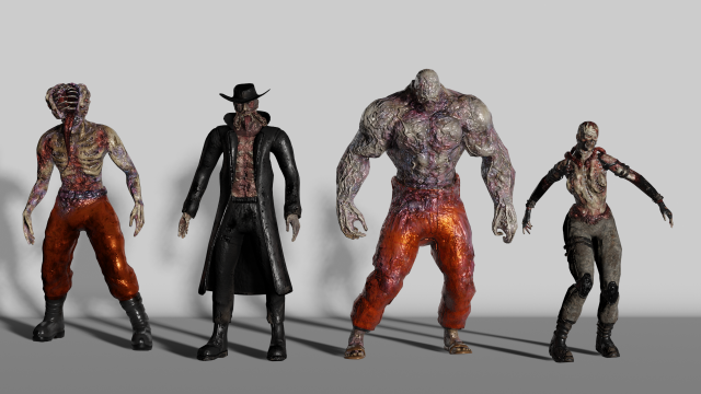 Monster model pack Horror Zombies Modelo 3D .c4d .max .obj .3ds .fbx .stl .blend 
