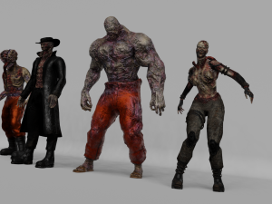 Monster model pack Horror Zombies Modelo 3D