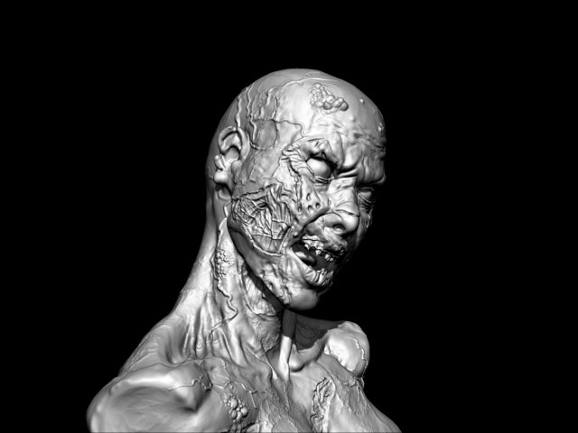 zombie girl 3d print for halloween bust 3d 3D Принт Модель .c4d .max .obj .3ds .fbx .stl .blend