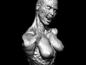 zombie girl 3d print for halloween bust 3d 3D Print Model
