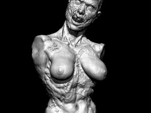 zombie girl 3d print for halloween bust 3d 3D Принт Модель