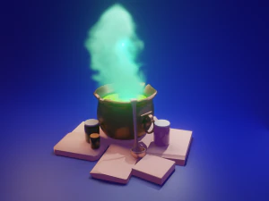o caldeir&atilde;o das bruxas Modelo 3D