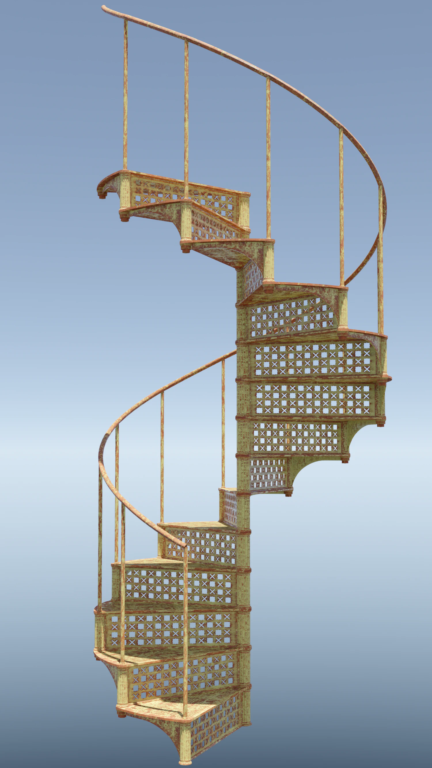 Spiral Staircase blend 3D Model .c4d .max .obj .3ds .fbx .stl .blend 