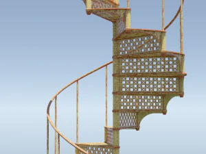 螺旋楼梯混合 3D 模型