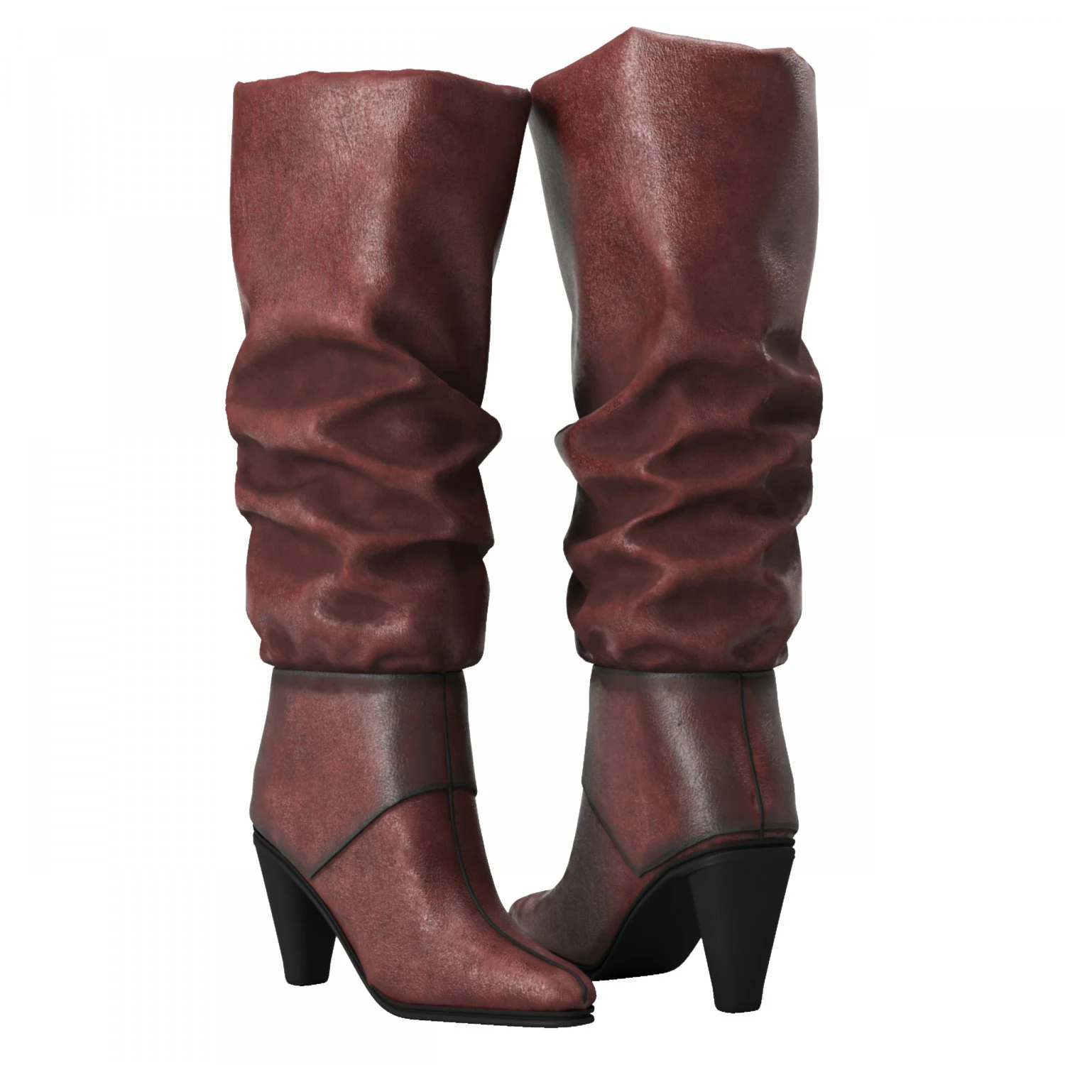 leather boot 3D Print Model .c4d .max .obj .3ds .fbx .stl .blend 