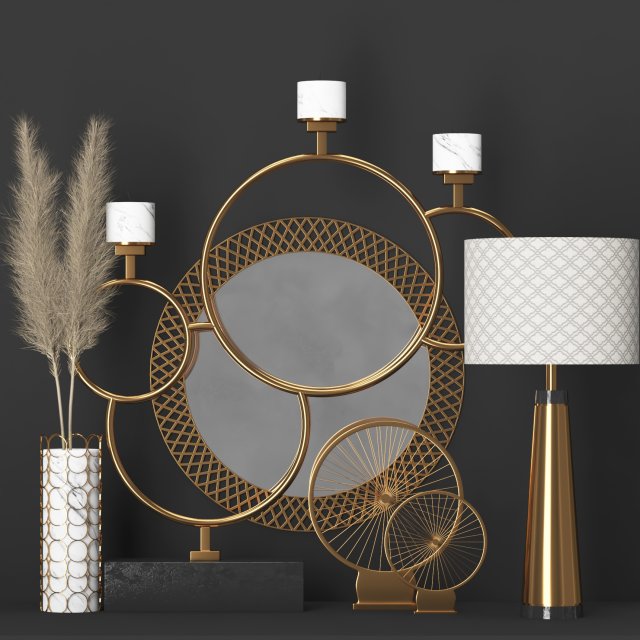 decorative set Model 3D .c4d .max .obj .3ds .fbx .stl .blend 