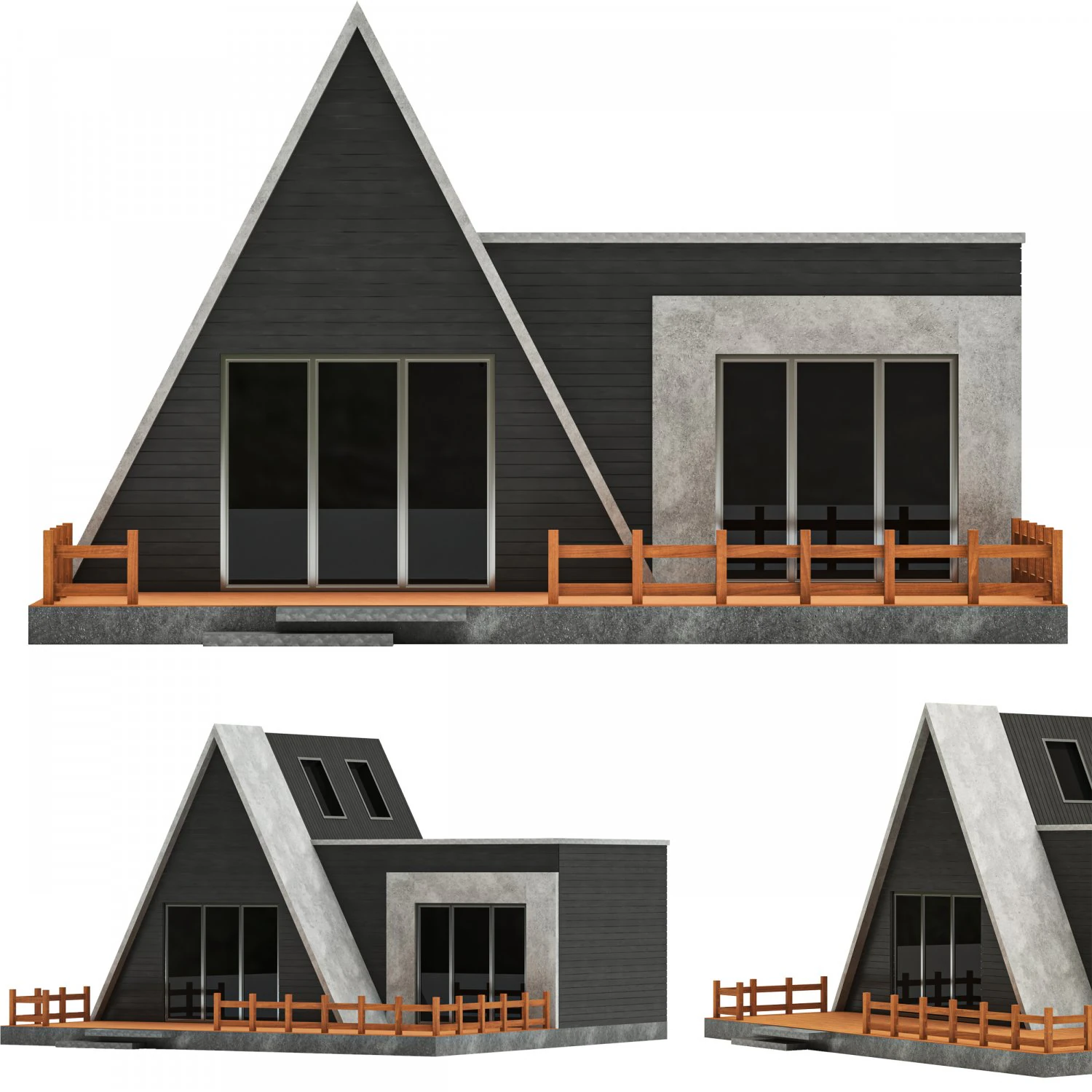 forest houses 3D Model .c4d .max .obj .3ds .fbx .stl .blend 