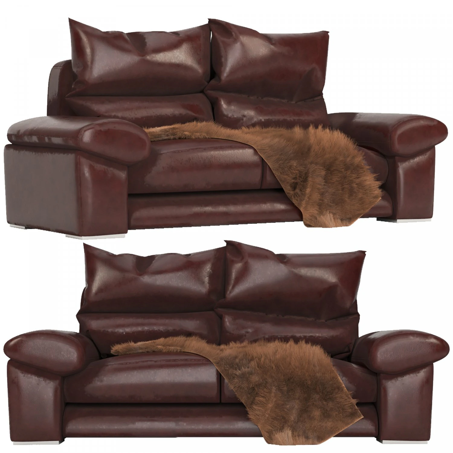 maxalto leather sofa 3D Model .c4d .max .obj .3ds .fbx .stl .blend