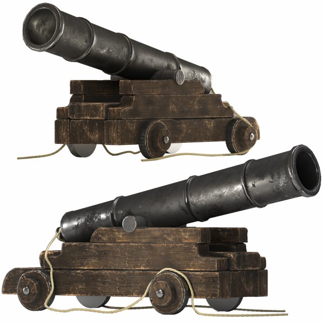 war cannon 3D 模型 .c4d .max .obj .3ds .fbx .stl .blend 