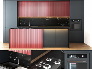 Modern kitchen 01 3D Model
