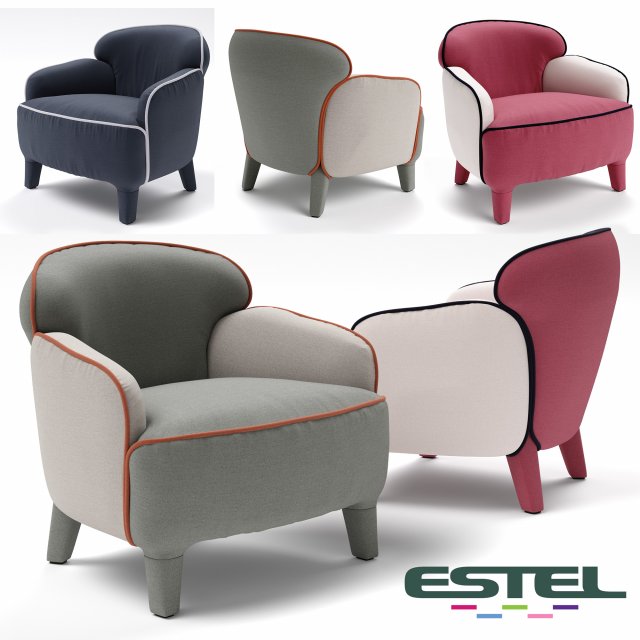 estel armchair Modèle 3D .c4d .max .obj .3ds .fbx .stl .blend 