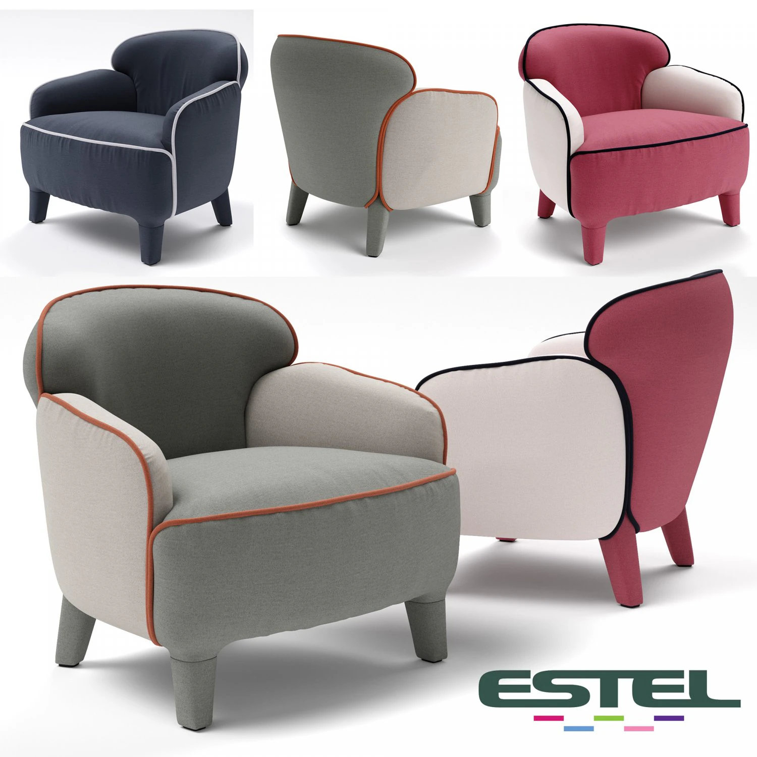estel armchair 3D Model .c4d .max .obj .3ds .fbx .stl .blend