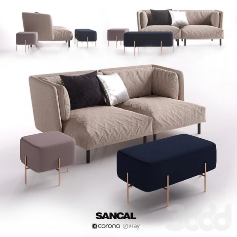 sofá Modelo 3D .c4d .max .obj .3ds .fbx .stl .blend