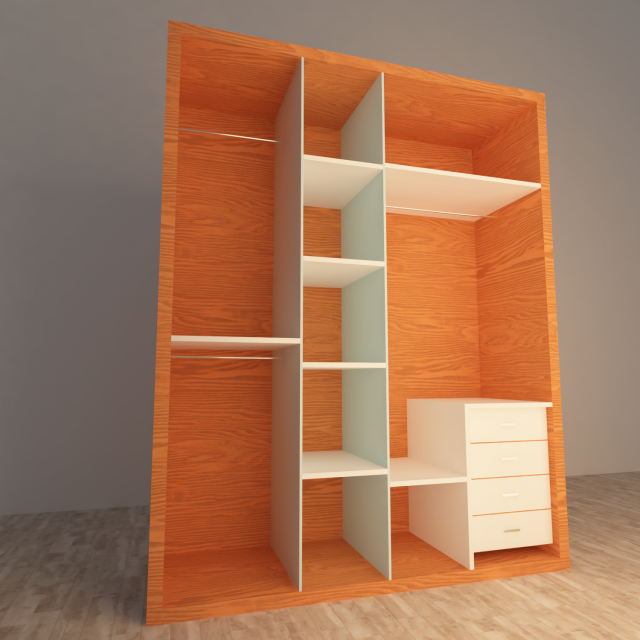 Wardrobe 3D Model .c4d .max .obj .3ds .fbx .stl .blend 