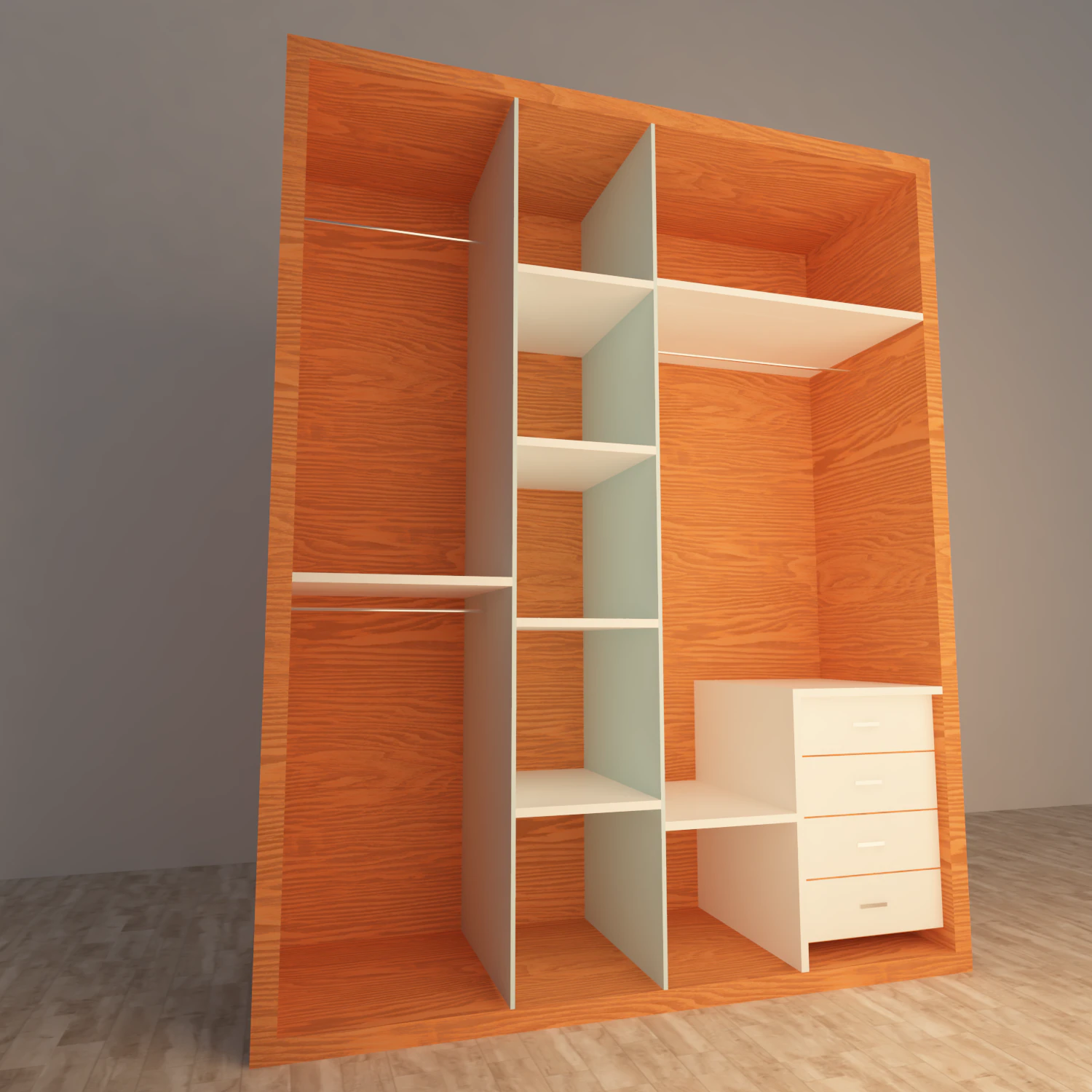 Wardrobe 3D Model .c4d .max .obj .3ds .fbx .stl .blend 