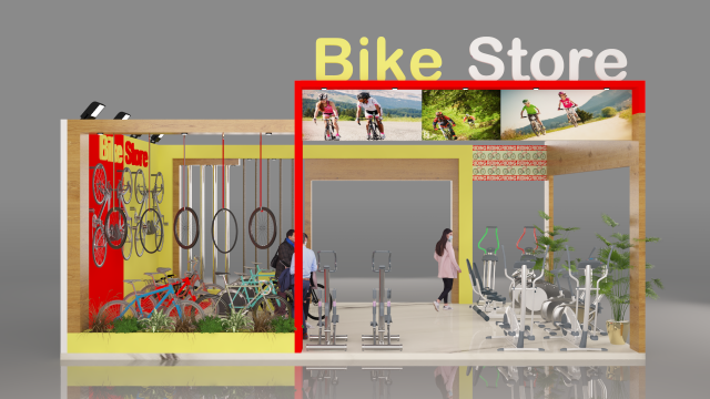 exhibition stand bike store 3D Model .c4d .max .obj .3ds .fbx .stl .blend 