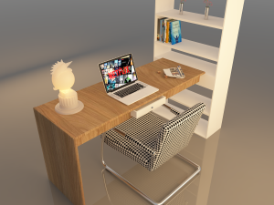 desk with storage 3D Model
