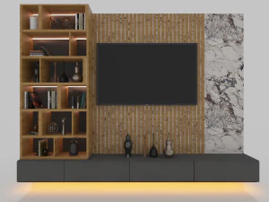 2台电视 3D 模型