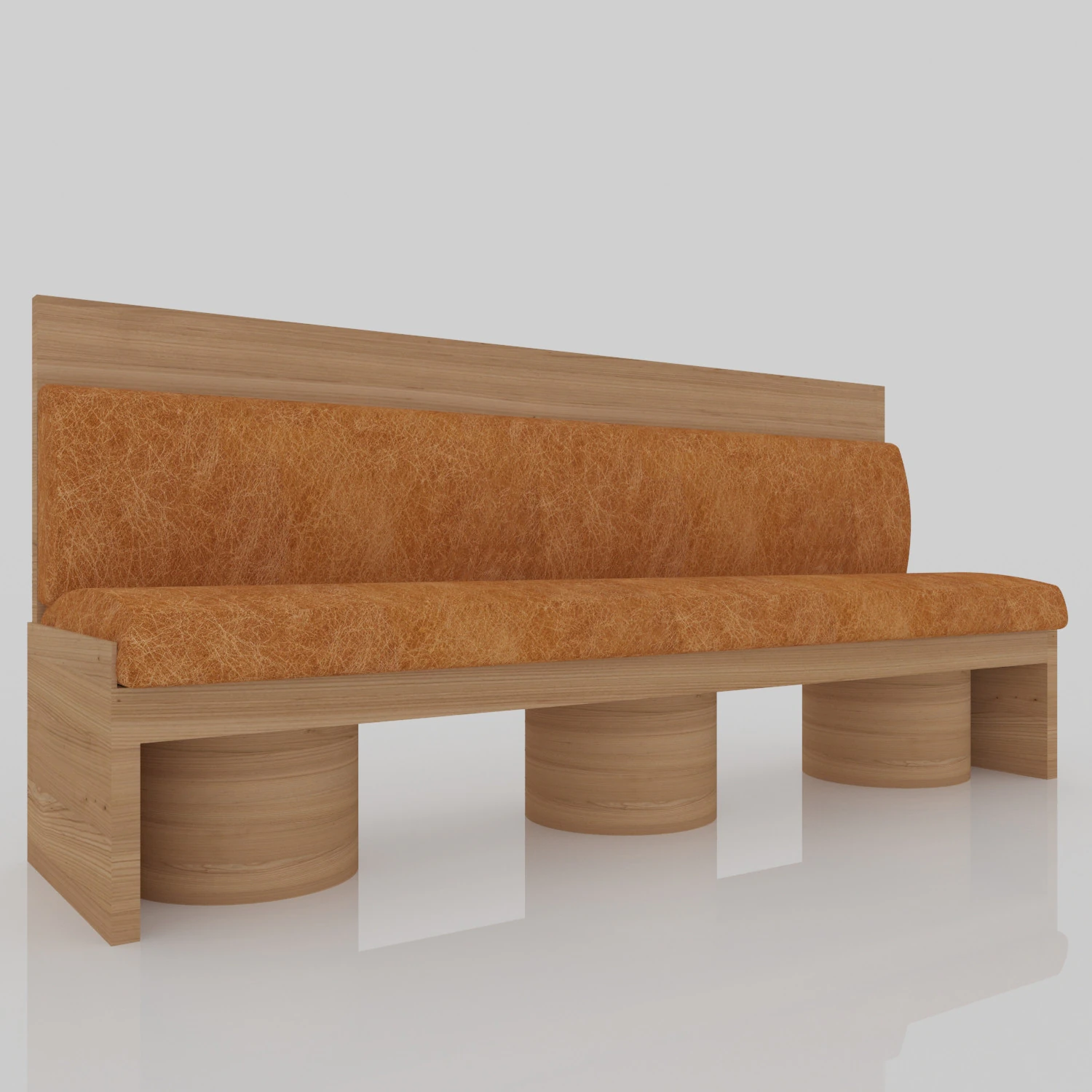 Wood Sofa 3D Model .c4d .max .obj .3ds .fbx .stl .blend