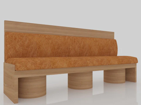 木製ソファ 3Dモデル