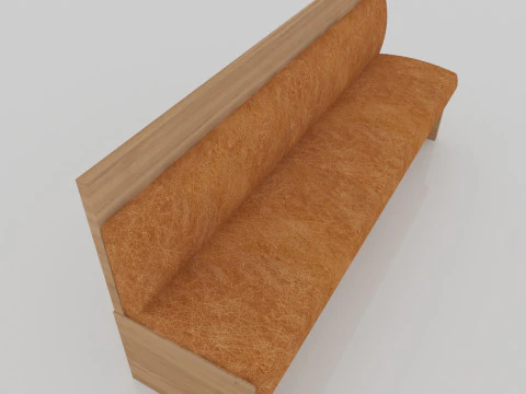 Wood Sofa 3D Model