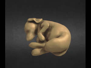 скользящий щенок таксы stl файл скульптуры 3D Принт Модель