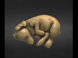 slipping dachshund puppy stl file of sculpture 3D Print Model
