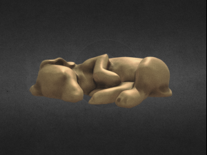 slipping dachshund puppy stl file of sculpture 3D Druckmodell