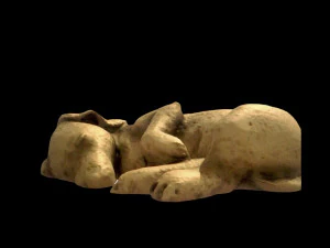 slipping dachshund puppy stl file of sculpture 3D Print Model