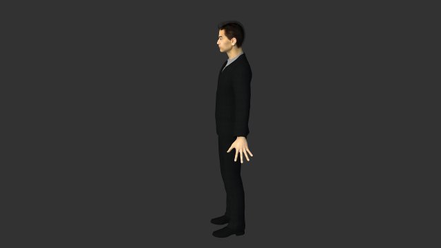 Black Tuxedo Suit 3D 模型 .c4d .max .obj .3ds .fbx .stl .blend 