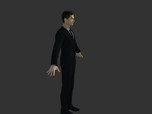 Black Tuxedo Suit 3D Model