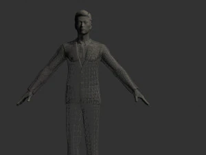 Black Tuxedo Suit 3D Model