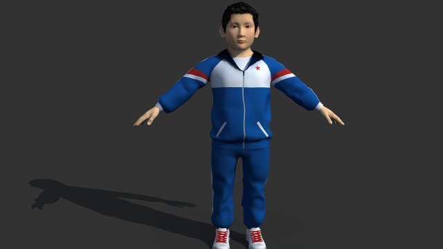 Schoolboy model Boy Rigged 3D Model .c4d .max .obj .3ds .fbx .stl .blend 