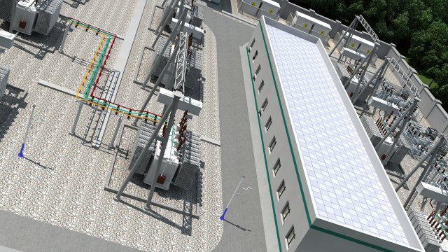 Electrical Substation 3D Модель .c4d .max .obj .3ds .fbx .stl .blend 