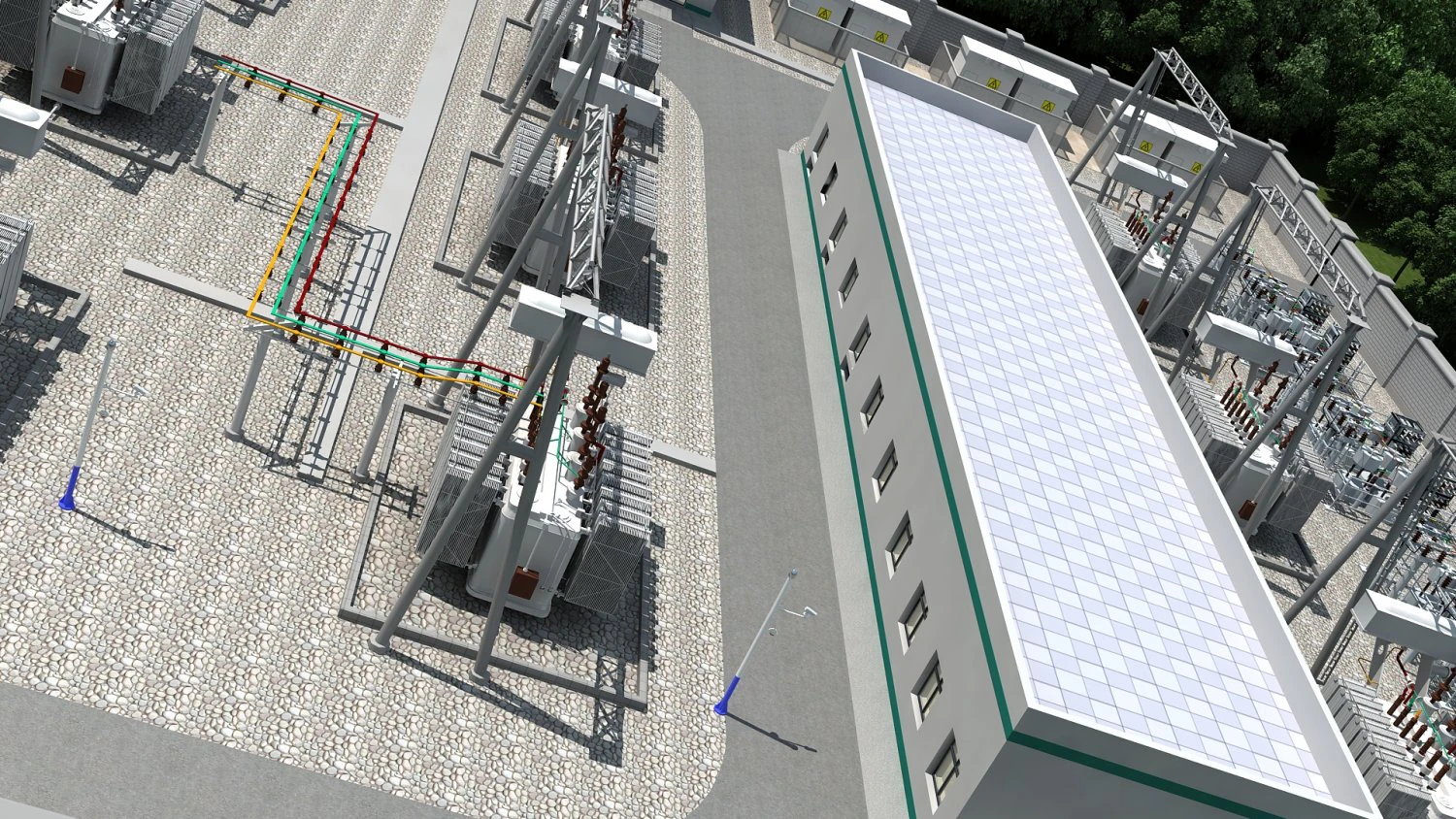 Podstacja elektryczna Model 3D .c4d .max .obj .3ds .fbx .stl .blend 