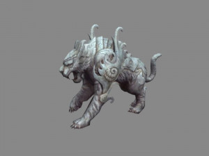 Tiger Dragon Turtle Phoenix 3D Model