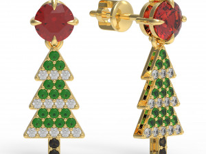 Hristmas tree earrings 3D Print Model
