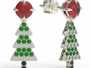 Hristmas tree earrings Modelo de Impressão 3D