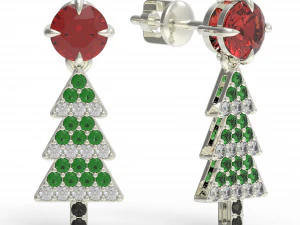 Hristmas tree earrings 3D Print Model