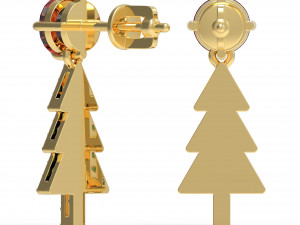Hristmas tree earrings Modelo de Impressão 3D