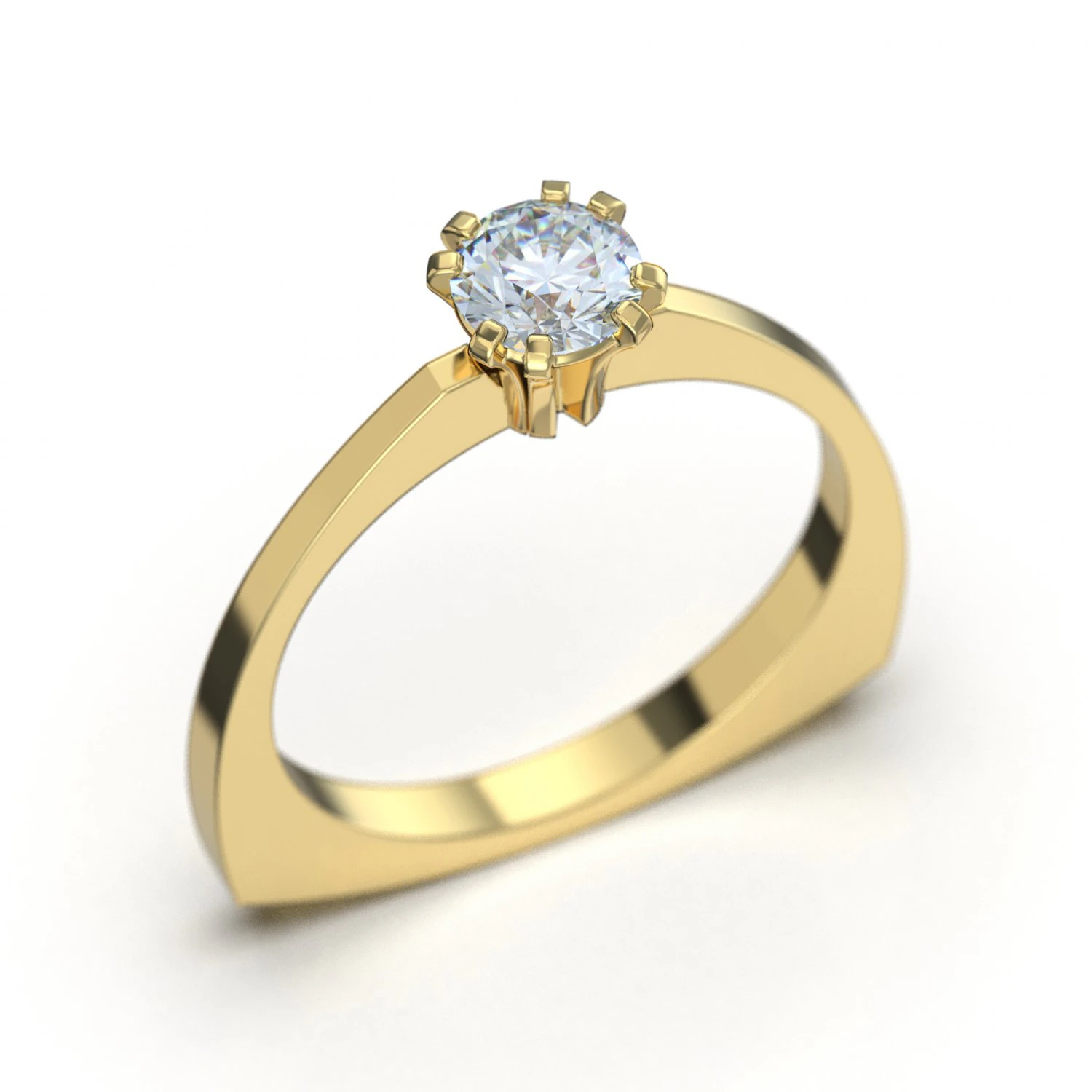 Triangular gem ring 3D Print Model .c4d .max .obj .3ds .fbx .stl .blend 