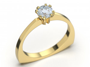 Triangular gem ring 3D Print Model