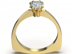 Triangular gem ring 3D Print Model