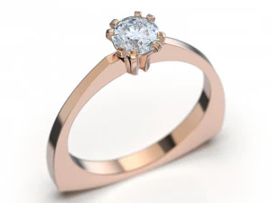 Triangular gem ring 3D Print Model