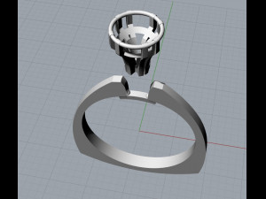 Triangular gem ring 3D प्रिंट मॉडल